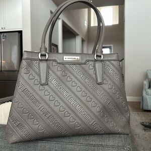 Love Moschino faux gray leather bag​